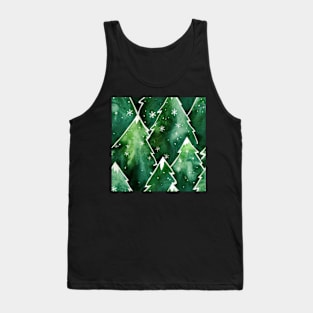 Watercolor Christmas Trees Tank Top